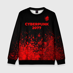 Детский свитшот Cyberpunk 2077 - red gradient посередине