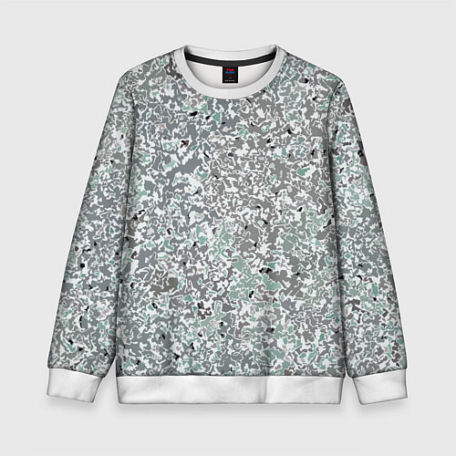 Детский свитшот Перламутровый серо-голубой паттерн / 3D-Белый – фото 1