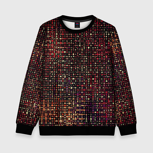 Детский свитшот Тёмный красный абстрактный мелкий паттерн / 3D-Черный – фото 1