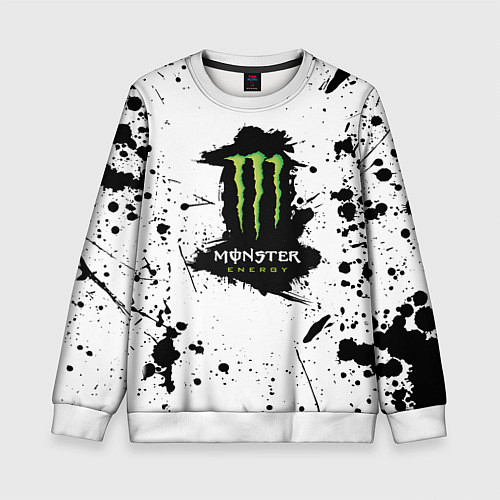 Детский свитшот Monster energy брызги красок / 3D-Белый – фото 1