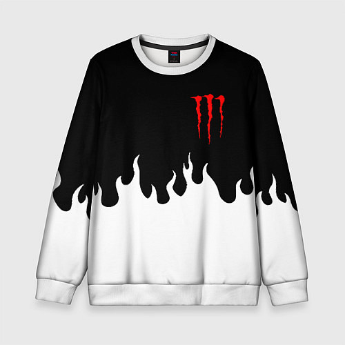 Детский свитшот Monster energy red logo / 3D-Белый – фото 1