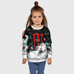 Свитшот детский Monster energy огонь глитч, цвет: 3D-белый — фото 2