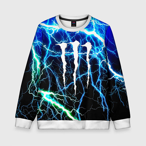 Детский свитшот Monster energy electro / 3D-Белый – фото 1