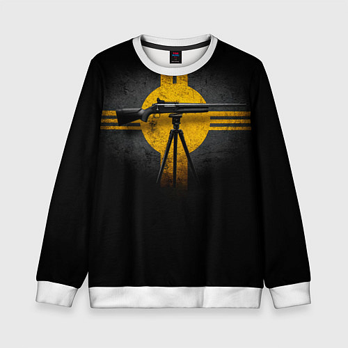 Детский свитшот Стендовая спортивная стрельба на черном / 3D-Белый – фото 1
