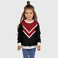 Свитшот детский Красный с чёрным и белые полосы, цвет: 3D-белый — фото 2