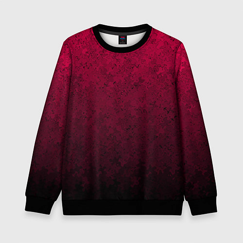 Детский свитшот Текстурный тёмно-розовый градиент / 3D-Черный – фото 1