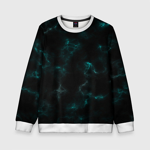 Детский свитшот Color black turquoise / 3D-Белый – фото 1