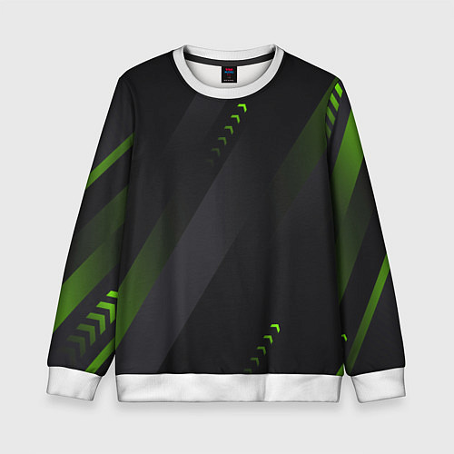 Детский свитшот Color black green / 3D-Белый – фото 1