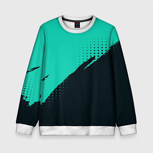 Детский свитшот Color black light blue / 3D-Белый – фото 1