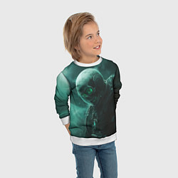 Свитшот детский Космонавт скелет с зеленым светом, цвет: 3D-белый — фото 2