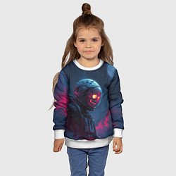 Свитшот детский Скелет космонавта под луной, цвет: 3D-белый — фото 2