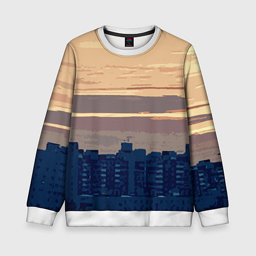 Детский свитшот Городской пейзаж стилизованный / 3D-Белый – фото 1