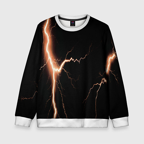 Детский свитшот Lightning orange / 3D-Белый – фото 1