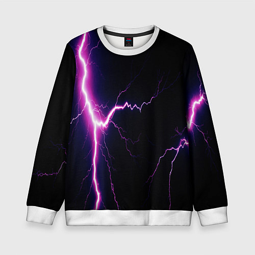 Детский свитшот Lightning purple / 3D-Белый – фото 1
