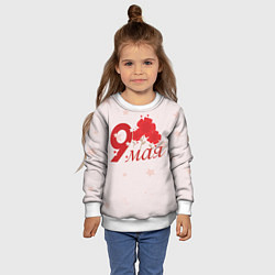 Свитшот детский 9 мая со звездами, цвет: 3D-белый — фото 2
