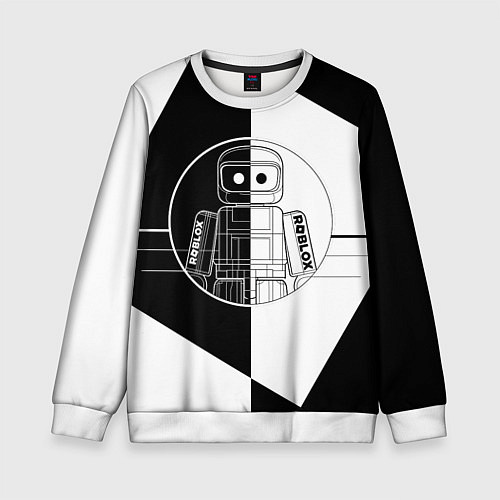 Детский свитшот Роблокс робот / 3D-Белый – фото 1