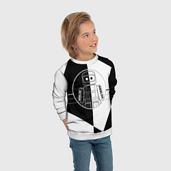 Свитшот детский Роблокс робот, цвет: 3D-белый — фото 2