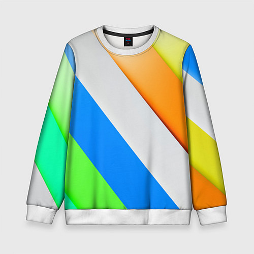 Детский свитшот Striped / 3D-Белый – фото 1
