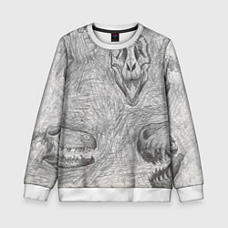 Детский свитшот Черепа динозавров - эскиз