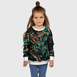 Свитшот детский Японские драконы ирезуми, цвет: 3D-белый — фото 2