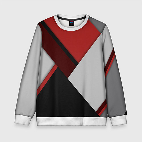 Детский свитшот Color black red grey / 3D-Белый – фото 1