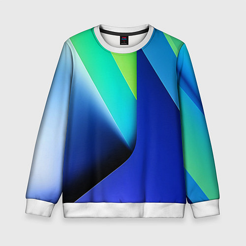 Детский свитшот Color blue green / 3D-Белый – фото 1