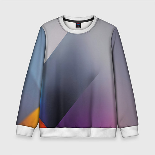 Детский свитшот Color grey with stripes / 3D-Белый – фото 1