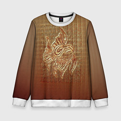 Свитшот детский Рыбка на тетрадном листе, цвет: 3D-белый