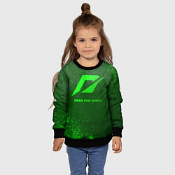 Свитшот детский Need for Speed - green gradient, цвет: 3D-черный — фото 2
