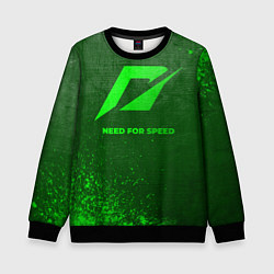 Свитшот детский Need for Speed - green gradient, цвет: 3D-черный