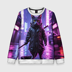 Детский свитшот Котик с катаной