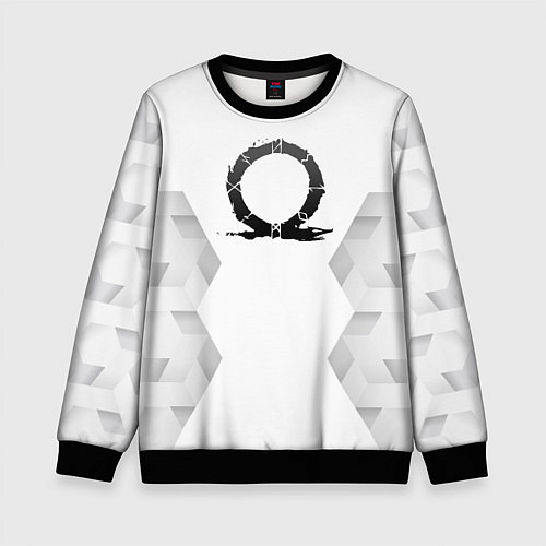 Детский свитшот God of War white poly / 3D-Черный – фото 1