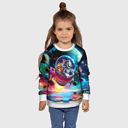 Свитшот детский Том и Джерри летят в ракете - нейроарт, цвет: 3D-белый — фото 2