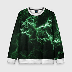 Свитшот детский Lightning green line, цвет: 3D-белый