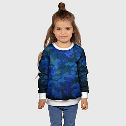 Свитшот детский Абстракция - blue uniform camouflage, цвет: 3D-белый — фото 2