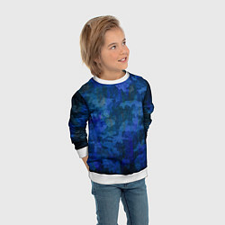 Свитшот детский Абстракция - blue uniform camouflage, цвет: 3D-белый — фото 2