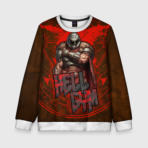 Детский свитшот Doom dark ages gym / 3D-Белый – фото 1