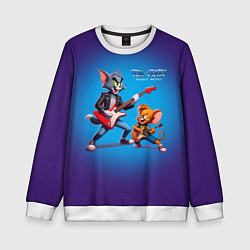 Свитшот детский Guitarists Tom and Jerry - heavy metal, цвет: 3D-белый