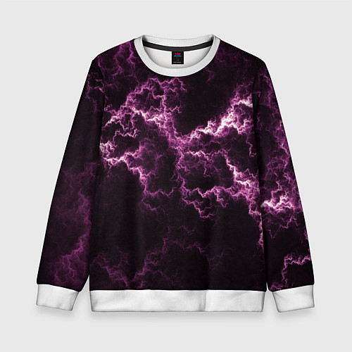 Детский свитшот Lightning pink glow / 3D-Белый – фото 1