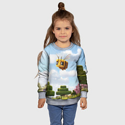 Свитшот детский Пчёлка - Minecraft, цвет: 3D-меланж — фото 2