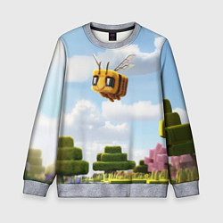 Свитшот детский Пчёлка - Minecraft, цвет: 3D-меланж