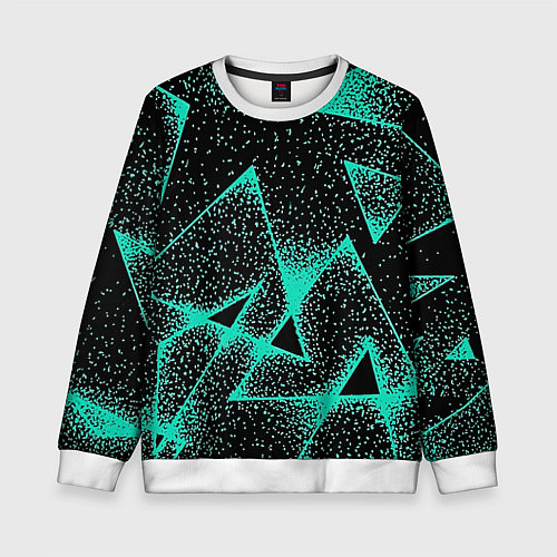 Детский свитшот The triangle is light blue / 3D-Белый – фото 1