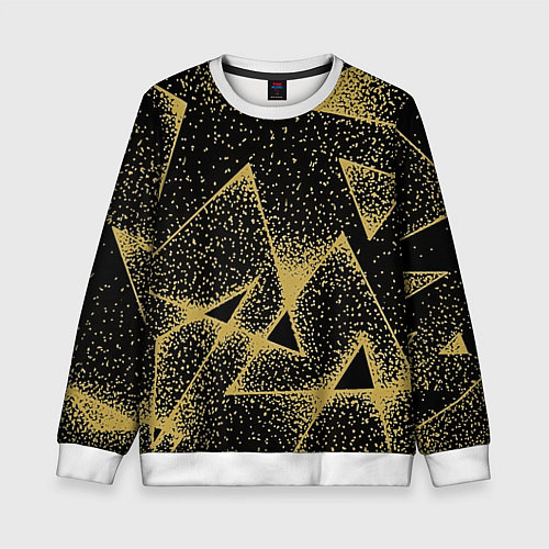 Детский свитшот Triangle yellow with dots / 3D-Белый – фото 1