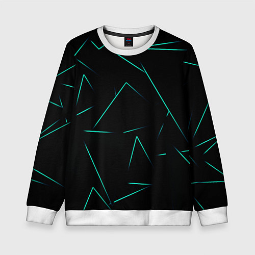 Детский свитшот Color turquoise line / 3D-Белый – фото 1