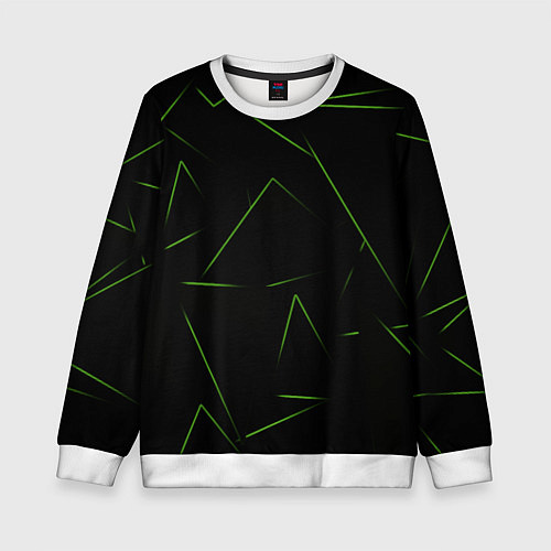Детский свитшот Color green line / 3D-Белый – фото 1