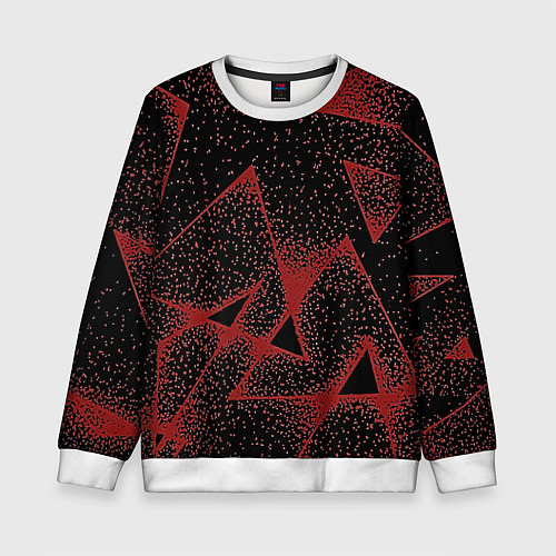 Детский свитшот Triangles with dots / 3D-Белый – фото 1