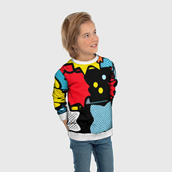 Свитшот детский Поп абстракция, цвет: 3D-белый — фото 2