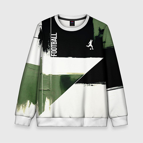 Детский свитшот Футбол на фоне брызг красок / 3D-Белый – фото 1