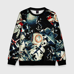 Свитшот детский Звездные войны персонажи, цвет: 3D-черный