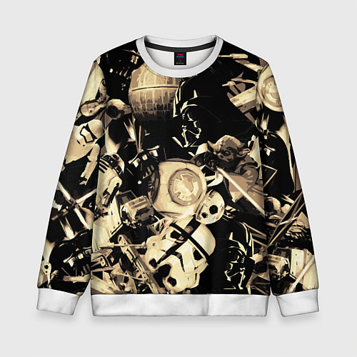 Детский свитшот Дарт Вейдер Йода Чубакка и другие из Star Wars / 3D-Белый – фото 1